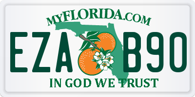 FL license plate EZAB90
