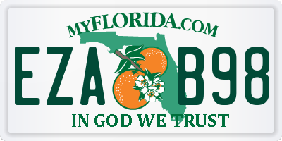FL license plate EZAB98