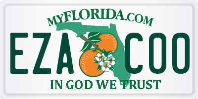 FL license plate EZAC00
