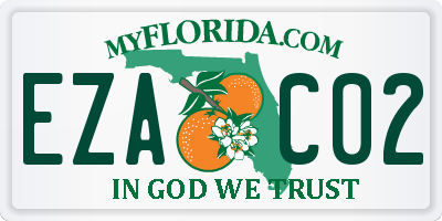 FL license plate EZAC02