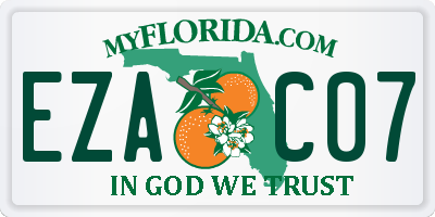 FL license plate EZAC07