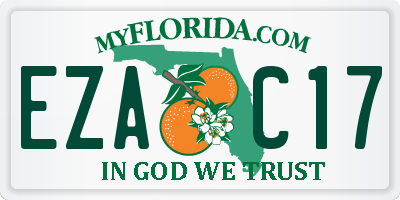 FL license plate EZAC17