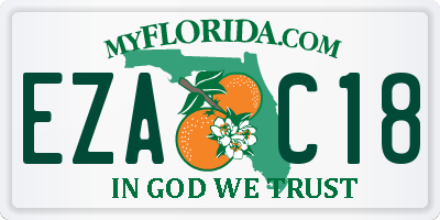 FL license plate EZAC18