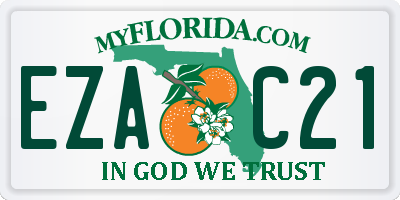 FL license plate EZAC21
