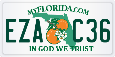 FL license plate EZAC36