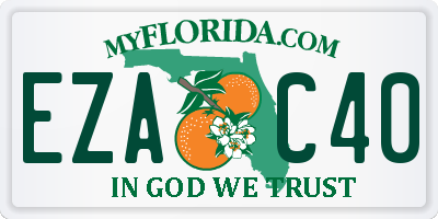 FL license plate EZAC40
