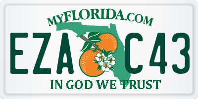 FL license plate EZAC43
