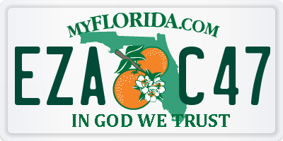 FL license plate EZAC47