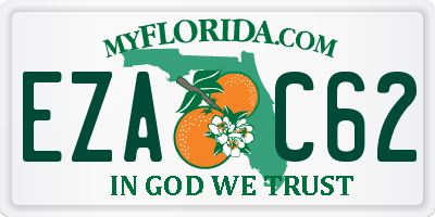 FL license plate EZAC62