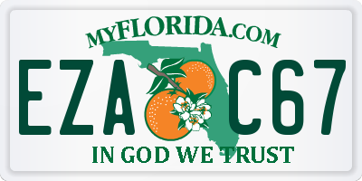 FL license plate EZAC67