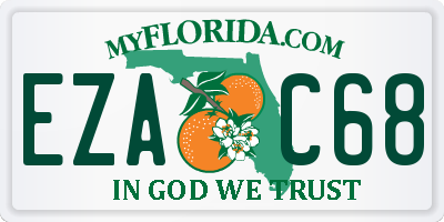 FL license plate EZAC68