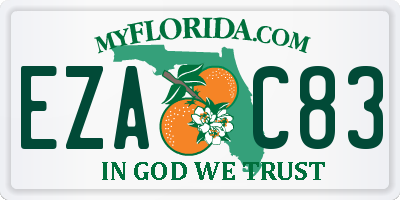 FL license plate EZAC83