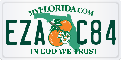 FL license plate EZAC84
