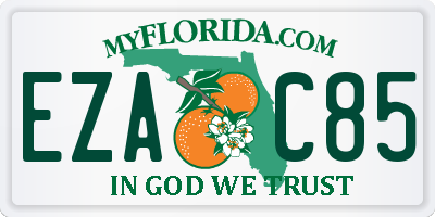 FL license plate EZAC85