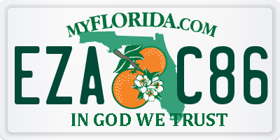FL license plate EZAC86