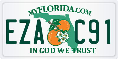 FL license plate EZAC91