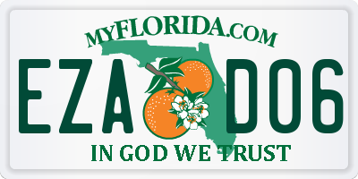 FL license plate EZAD06