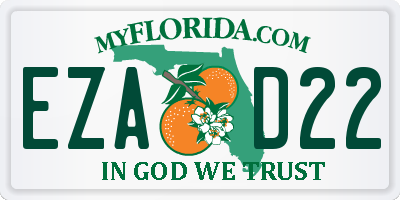 FL license plate EZAD22