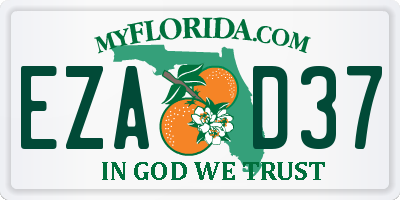 FL license plate EZAD37