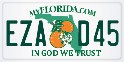FL license plate EZAD45