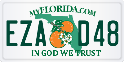 FL license plate EZAD48