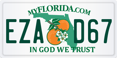 FL license plate EZAD67