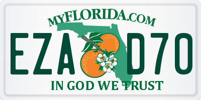 FL license plate EZAD70