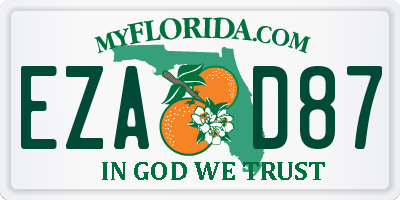 FL license plate EZAD87