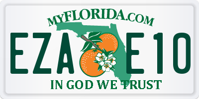 FL license plate EZAE10