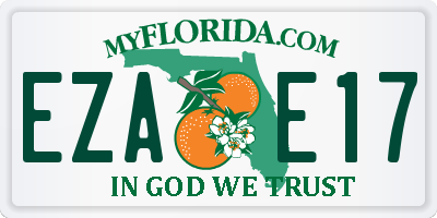 FL license plate EZAE17