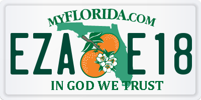 FL license plate EZAE18