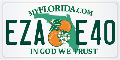 FL license plate EZAE40