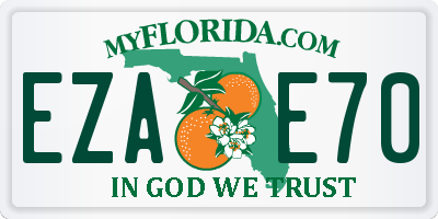 FL license plate EZAE70
