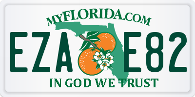 FL license plate EZAE82