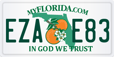 FL license plate EZAE83
