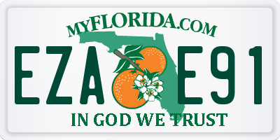FL license plate EZAE91