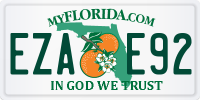 FL license plate EZAE92