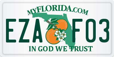 FL license plate EZAF03