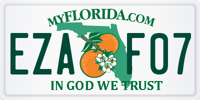 FL license plate EZAF07