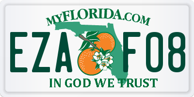 FL license plate EZAF08