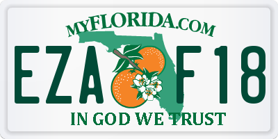 FL license plate EZAF18