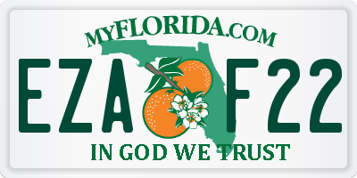 FL license plate EZAF22