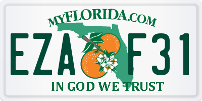 FL license plate EZAF31