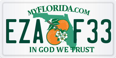 FL license plate EZAF33