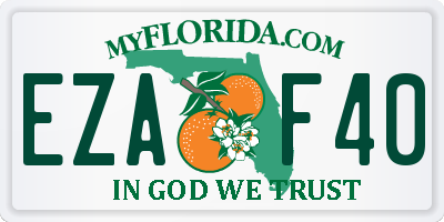 FL license plate EZAF40