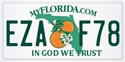 FL license plate EZAF78