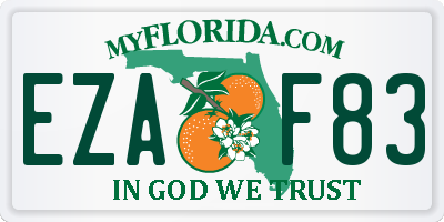 FL license plate EZAF83