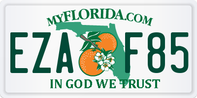 FL license plate EZAF85