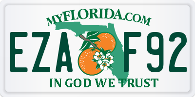 FL license plate EZAF92