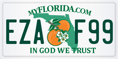 FL license plate EZAF99